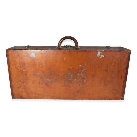 Louis Vuitton Vintage Brown Leather & Wood Trunk - Picture 1 of 7
